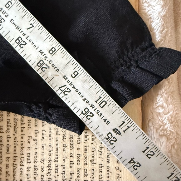 Catherine Malandrino Black Smocked Ruffle Short Sleeve Top, Size L - Picture 7 of 7